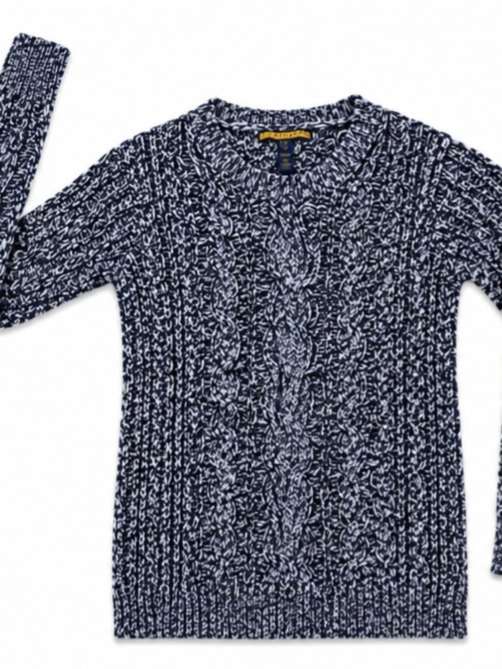 Prince & Fox Navy & White Marled Cable Knit Sweater – Women's XS